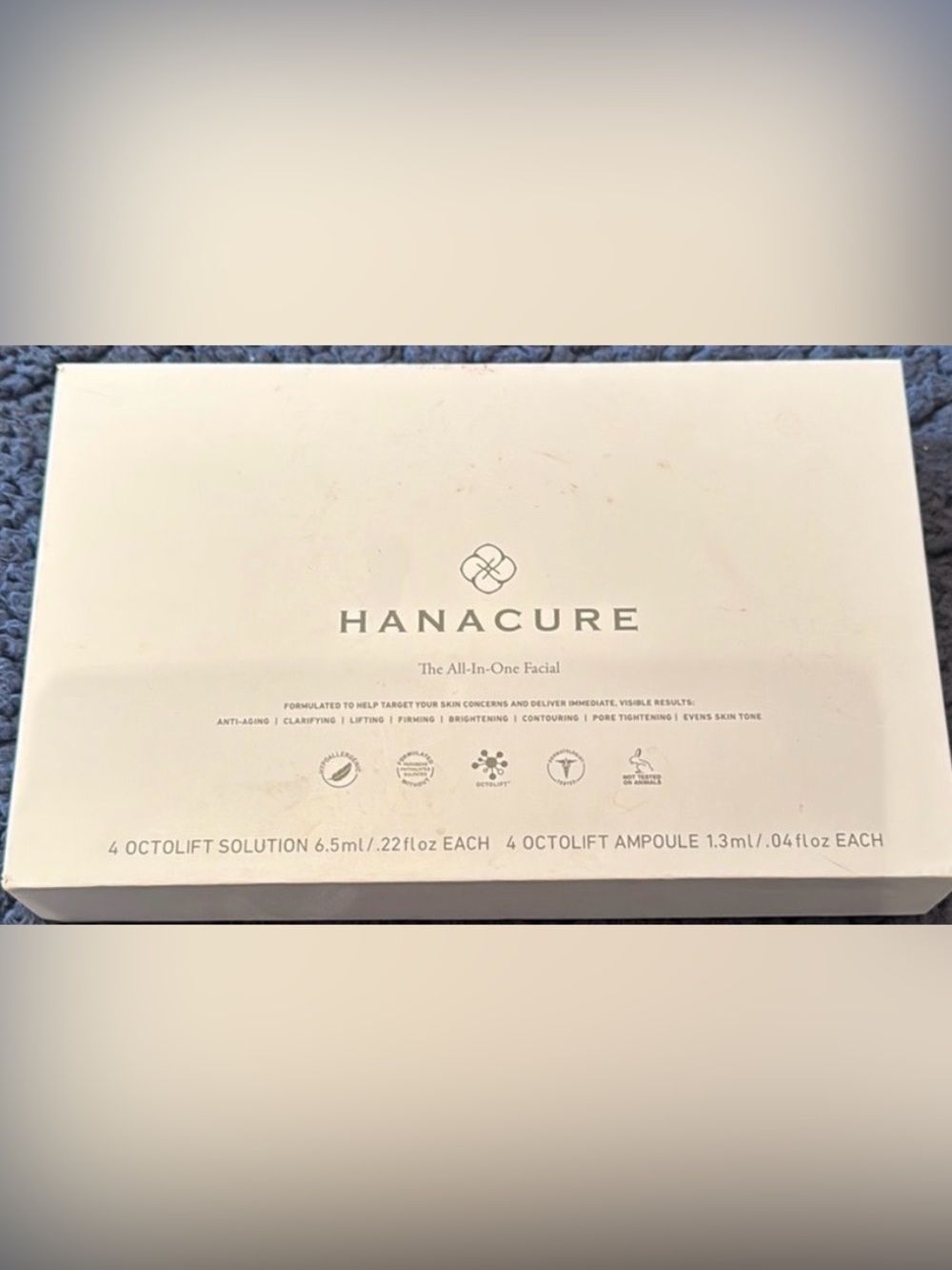 Hanacure All-In-One Facial Mask - set of 3 masks, activator vials w/brush NEW!